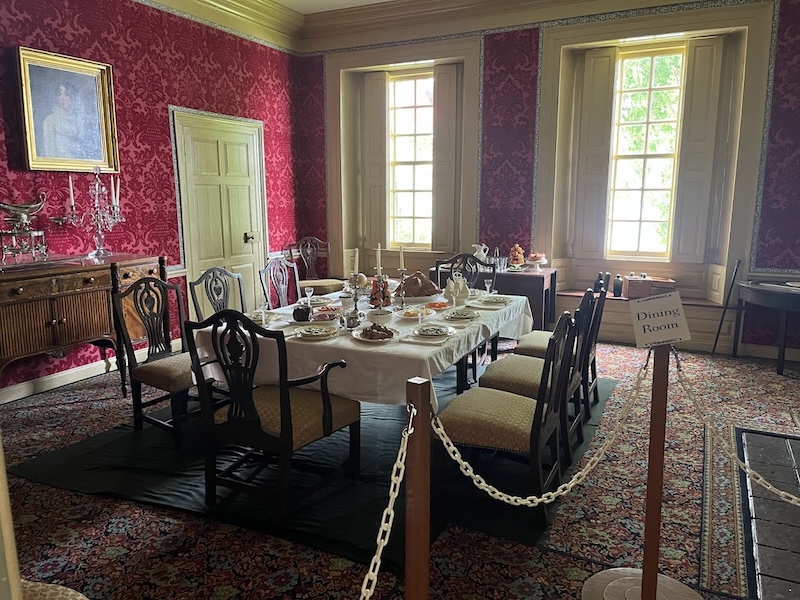 The dining room at the Schuyler Mansion in Albany, NY
