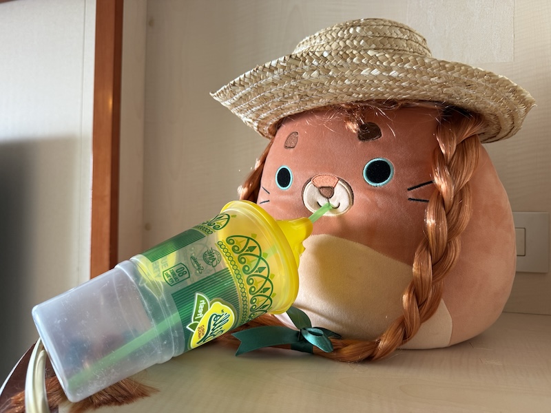 Even stuffed animals get thirsty sometimes