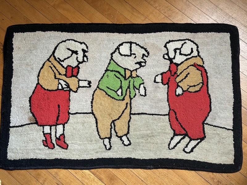 The three little pigs, in rug form